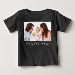 T-shirt Pour Bébé Texte de photo et de nom personnalisés
