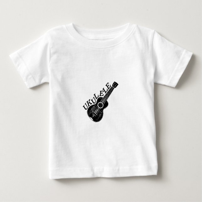 T-shirt Pour Bébé Texte Et Image Ukulele (Devant)