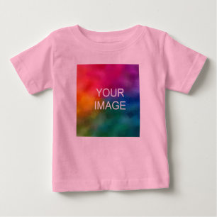 T-shirt Pour Bébé Texte personnalisé Photo Rose Jersey fin de haute