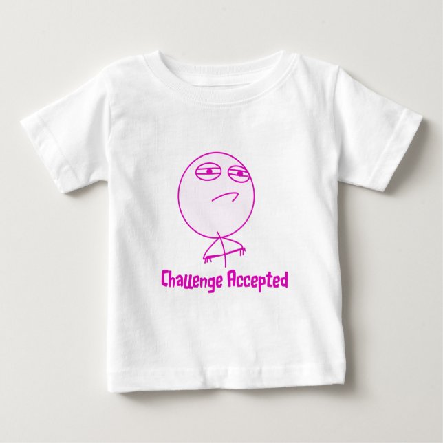 T-shirt Pour Bébé Texte rose et blanc admis par défi (Devant)