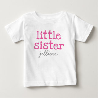 T-shirt Pour Bébé Texte rose Petite Soeur Ajouter un nom
