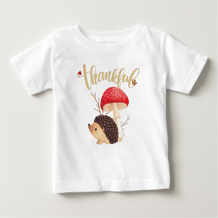 T-shirt Pour Bébé Thanksgiving Cute Kawaii Hedgehog Automne Merci