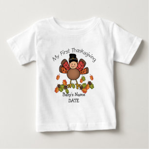 T-shirt Pour Bébé Thanksgiving de la Turquie de bébé le premier