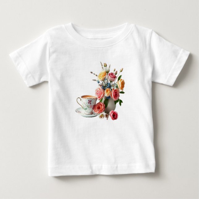T-shirt Pour Bébé Thé du matin (Devant)