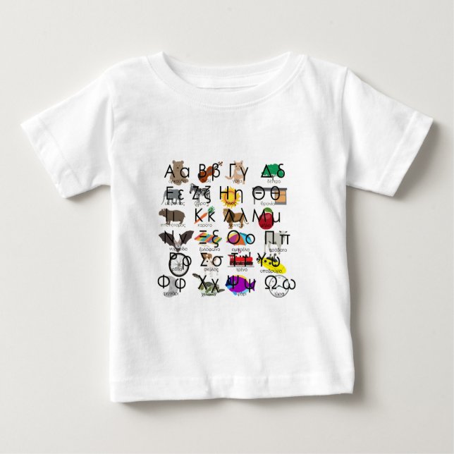 T-shirt Pour Bébé The Greek Alphabet Letters (Devant)