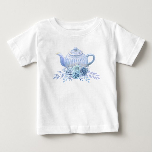 T-shirt Pour Bébé Thé pour deux – Fête de deuxième anniversaire flor (Devant)