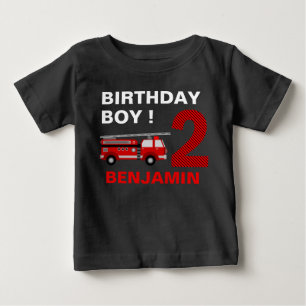 T-shirt Pour Bébé Thème de camion de pompiers pour une fête d'annive
