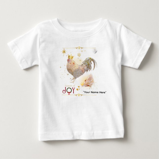 T-shirt Pour Bébé Thème de Noël Boganhues impression (Devant)