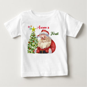 T-shirt Pour Bébé Thème de Noël personnalisé Cute Père Noël