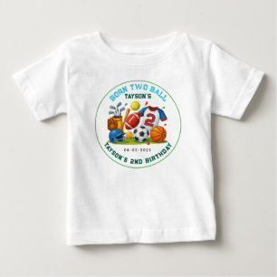 T-shirt Pour Bébé Thème de sports 2 ballons pour garçon Fête d'anniv