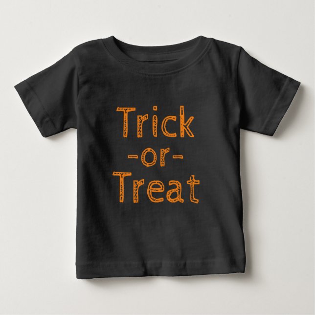 T-shirt Pour Bébé Thème d'Halloween noir et orange (Devant)
