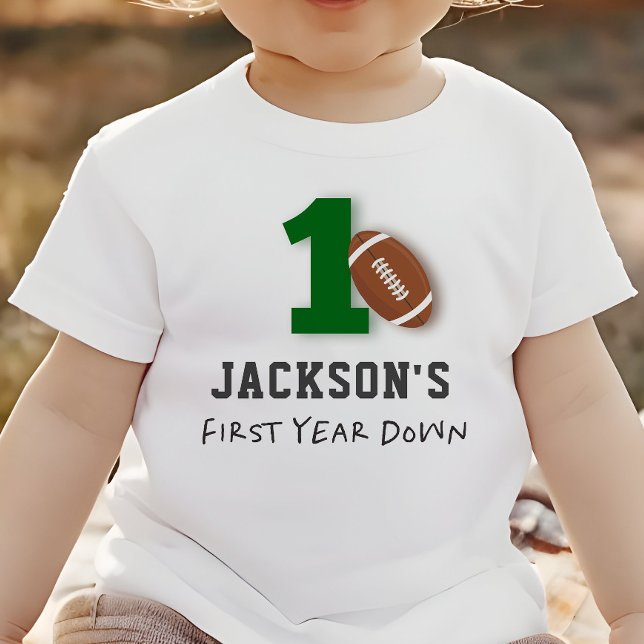T-shirt Pour Bébé Thème Football Première Année Down Anniversaire  (Créateur téléchargé)