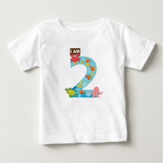 T-shirt Pour Bébé thème océanique Deuxième anniversaire
