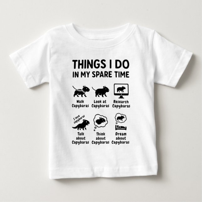 T-shirt Pour Bébé Things I Do In My Spare Time Capybara Funny Pet (Devant)