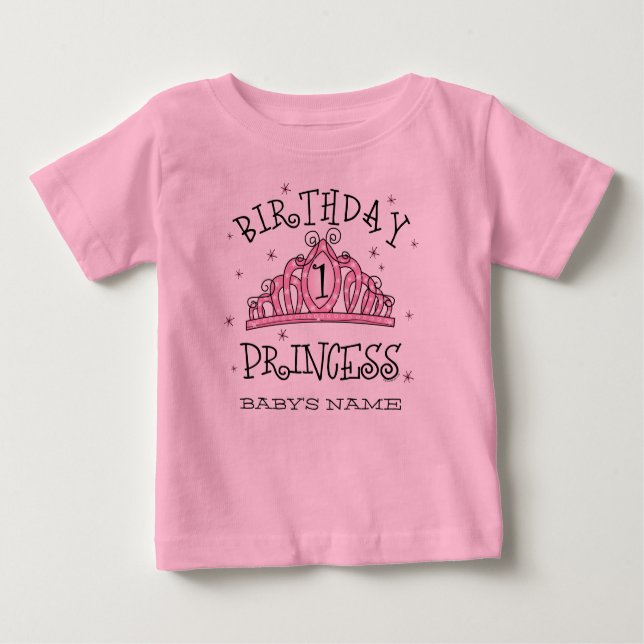 T-shirt Pour Bébé Tiara Princess 1er anniversaire Custom (Devant)