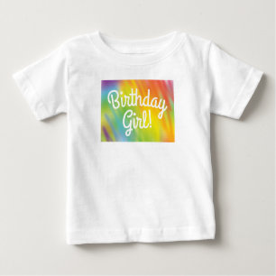 T-shirt Pour Bébé Tie Dye Arc-en-ciel Fête d'anniversaire Enfants mi