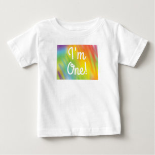 T-shirt Pour Bébé Tie Dye Arc-en-ciel Fête d'anniversaire Enfants mi