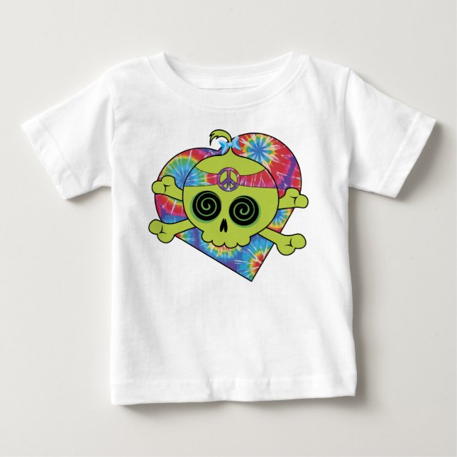 T-shirt Pour Bébé Tie Dye Crâne (Devant)