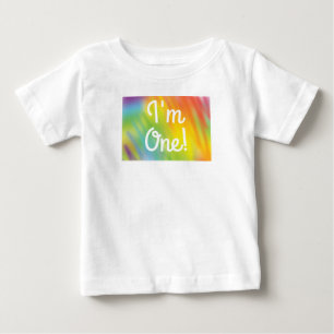 T-shirt Pour Bébé Tie Dye Rainbow fête d'anniversaire