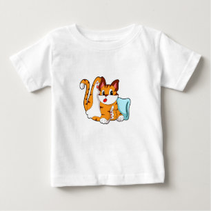T-shirt Pour Bébé Tiger chat avec Coussin