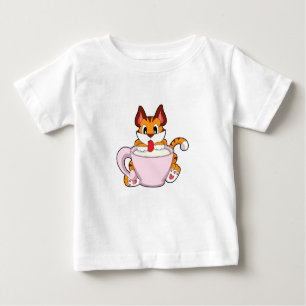 T-shirt Pour Bébé Tiger chat avec la coupe de lait.PNG