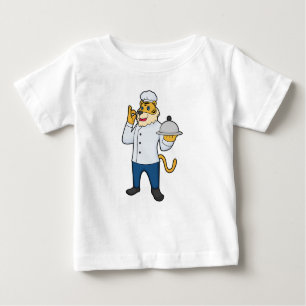 T-shirt Pour Bébé Tiger Cook Chef hat Platter