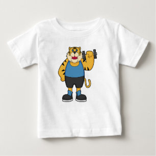 T-shirt Pour Bébé Tiger Fitness Dumbbell