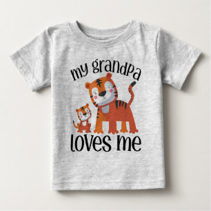 T-shirt Pour Bébé Tiger 🦁 Mon Grand-Père M'Aime