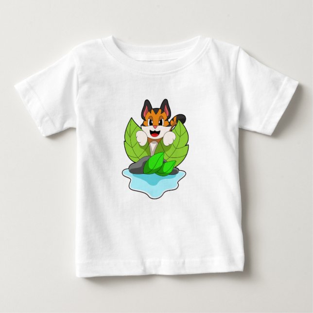 T-shirt Pour Bébé Tigre à la chasse (Devant)