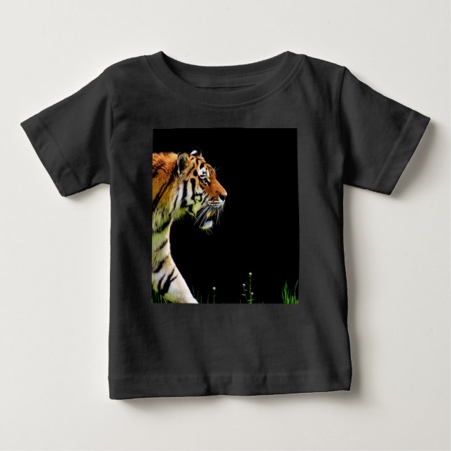 T-shirt Pour Bébé Tigre approchant - Oeuvres d'art d'animaux sauvage (Devant)