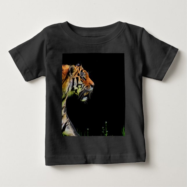 T-shirt Pour Bébé Tigre approchant - Oeuvres d'art d'animaux sauvage (Devant)