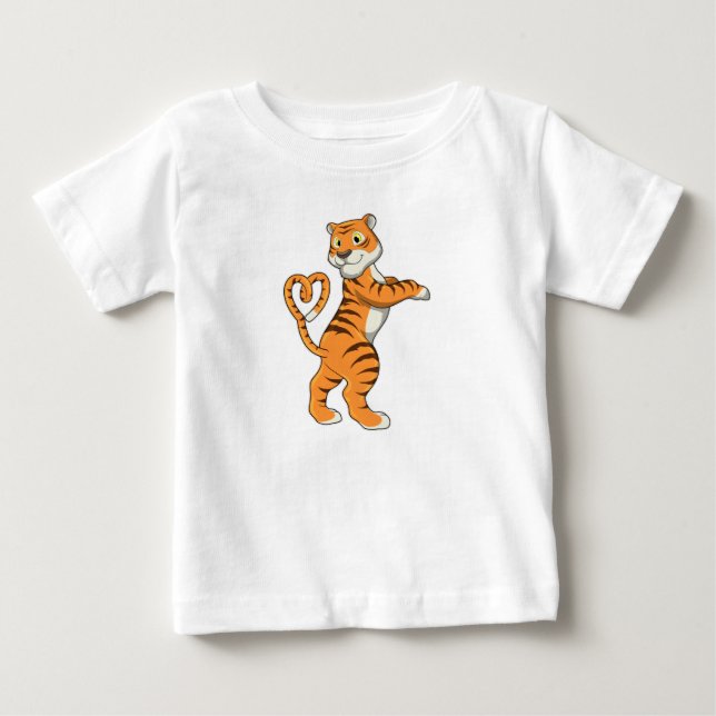 T-shirt Pour Bébé Tigre avec coeur (Devant)