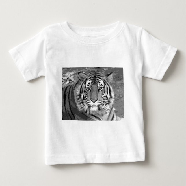 T-shirt Pour Bébé Tigre BW (Devant)