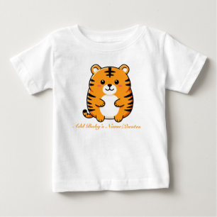 T-shirt Pour Bébé Tigre de dessin animé mignon et dodu