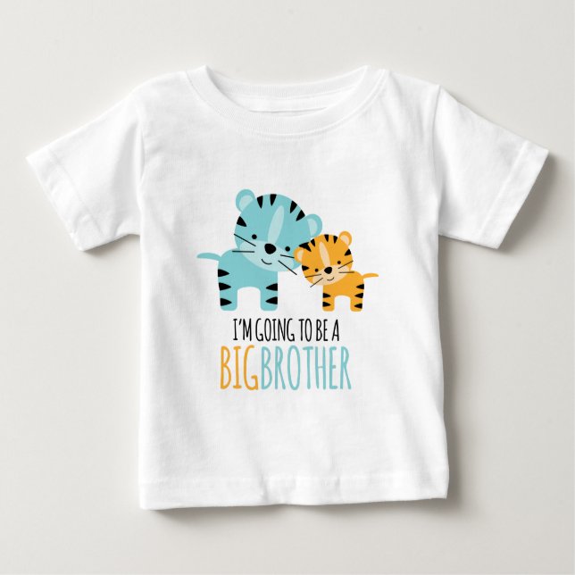 T-shirt Pour Bébé Tigre mignon "Big Brother To Be" (Devant)