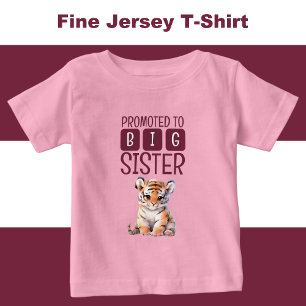T-shirt Pour Bébé Tigre mignon grande soeur rose
