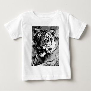 T-shirt Pour Bébé Tigre noir et blanc