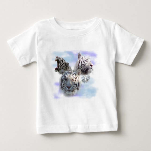 T-shirt Pour Bébé Tigres blancs (Devant)