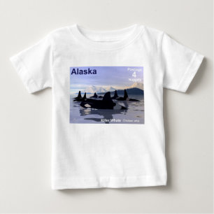 T-shirt Pour Bébé Timbre des baleines tueuses de l'Alaska