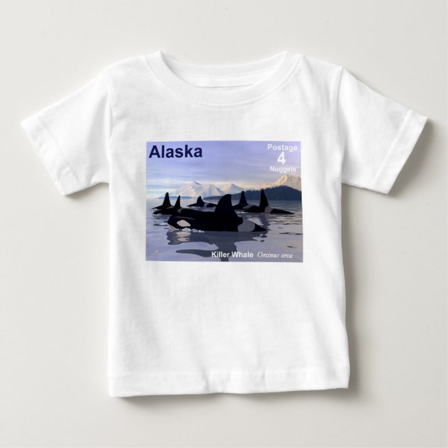 T-shirt Pour Bébé Timbres des épaulards d'Alaska (Devant)