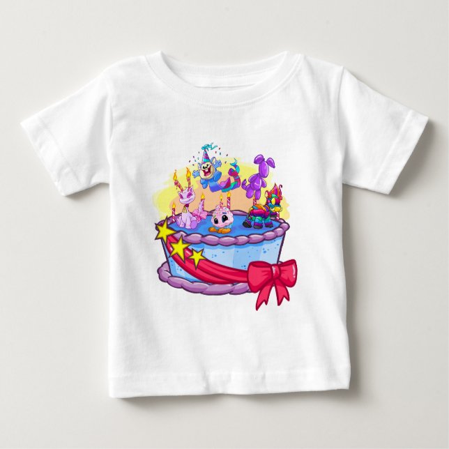 T-shirt Pour Bébé Tir de groupe de gâteau d'anniversaire (Devant)