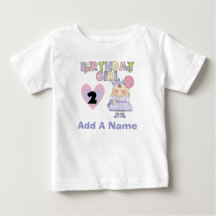T-shirt Pour Bébé Tirage d'anniversaire personnalisé fille 2e annive