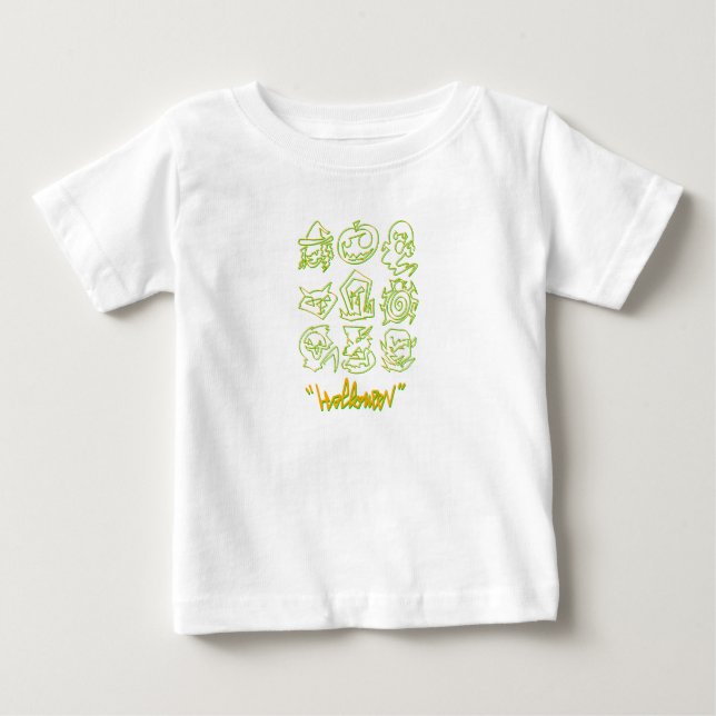 T-shirt Pour Bébé tiret halloween (Devant)
