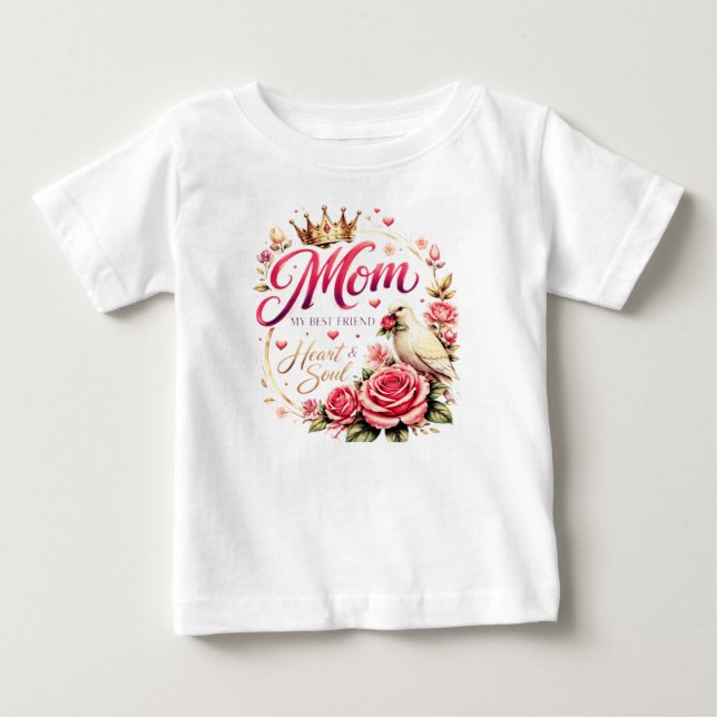 T-shirt Pour Bébé 🌸 Titre (SEO + Tendance) Conception de couronne d (Devant)