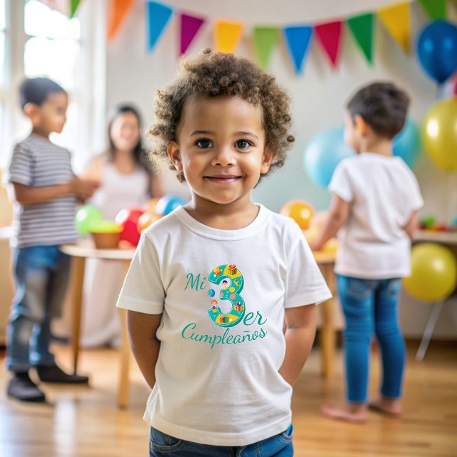 T-shirt Pour Bébé Today I turn 3 years old (Hoy cumplo 3 años)