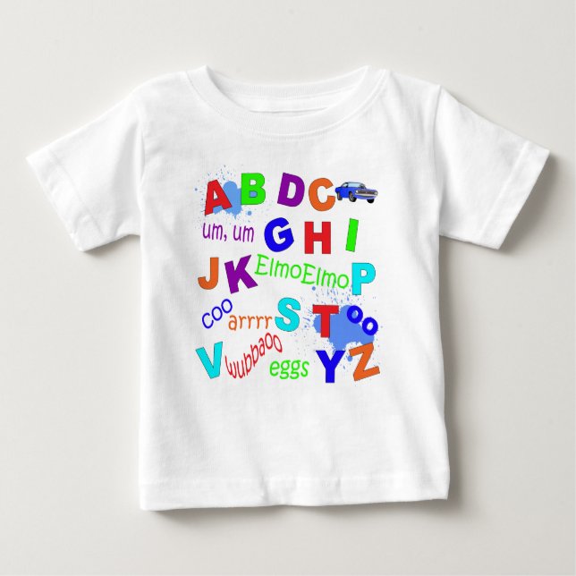 T-shirt Pour Bébé Toddler Alphabet- version garçons (Devant)