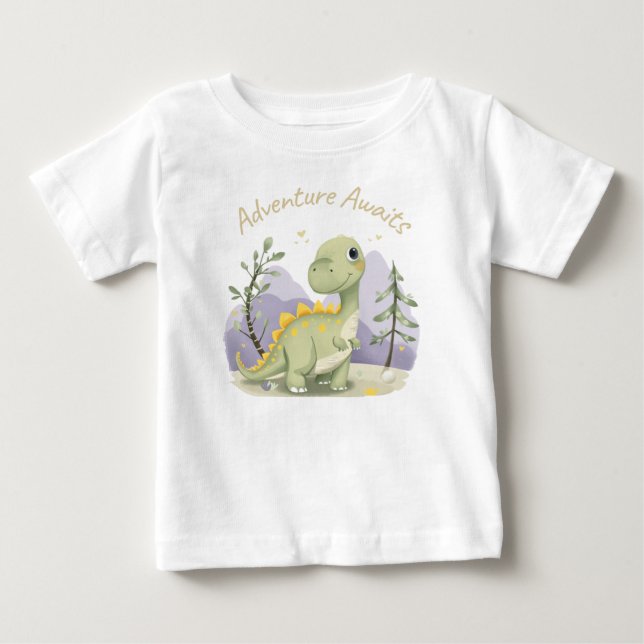 T-shirt Pour Bébé Toddler Dinosaure Mignon (Devant)