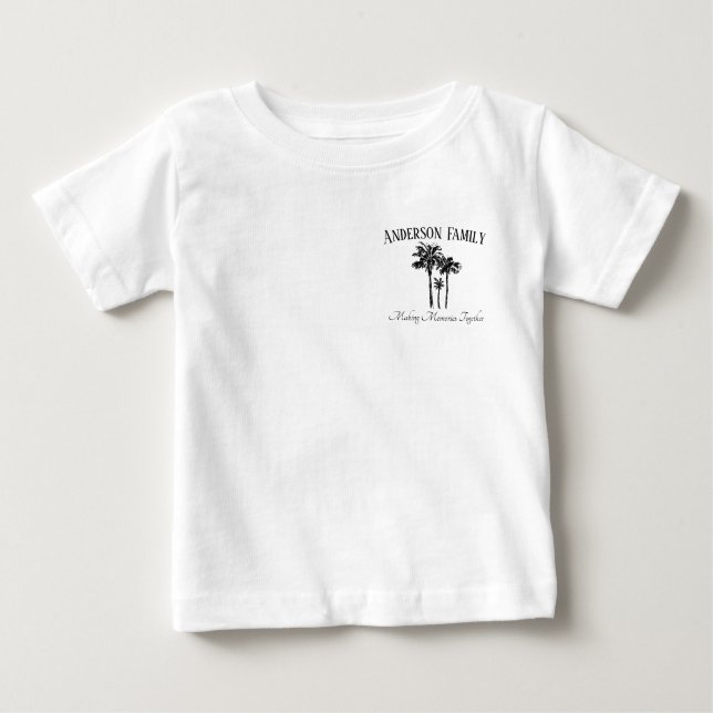 T-shirt Pour Bébé Toddler Family Vacation  Palm Tree Beach Trip Tee (Devant)