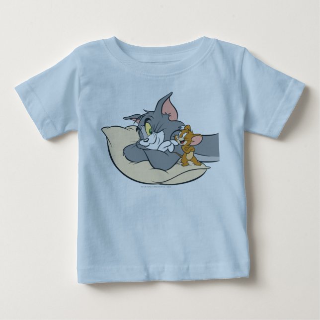T-shirt Pour Bébé Tom and Jerry On Pillow (Devant)