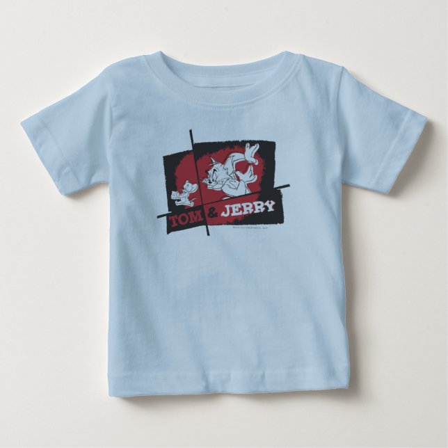 T-shirt Pour Bébé Tom et Jerry Red et Black (Devant)